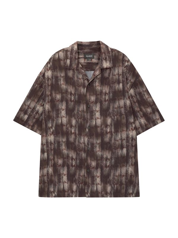 Pull&Bear Pull&Bear Риза  сиво / гренадин / черно