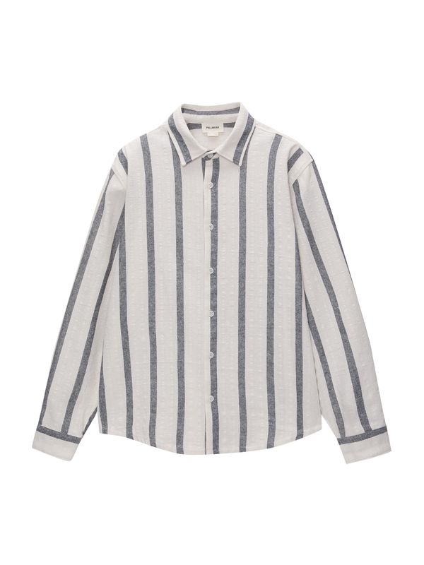 Pull&Bear Pull&Bear Риза  тъмносиво / бяло