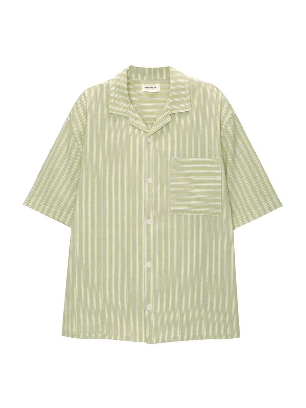 Pull&Bear Pull&Bear Риза  ябълка / бяло