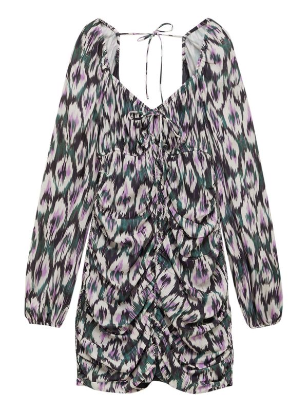 Pull&Bear Pull&Bear Рокля  антрацитно черно / зелено / светлолилаво / бяло