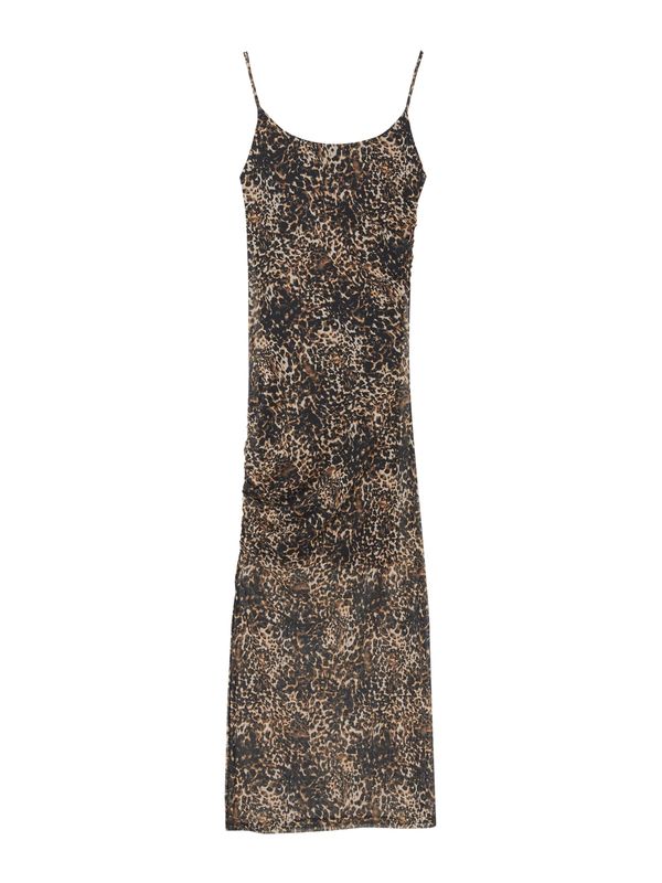 Pull&Bear Pull&Bear Рокля  кафяво / горчица / пастелно жълто / черно