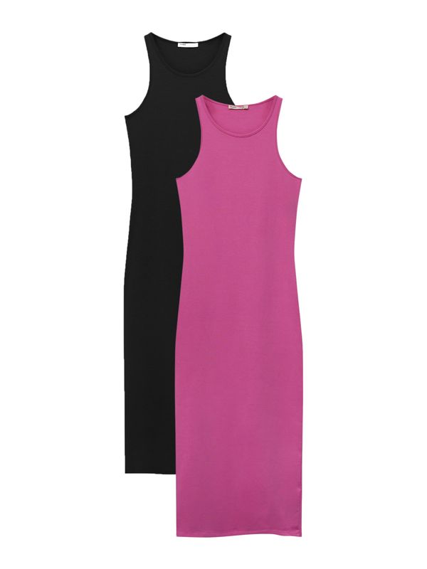 Pull&Bear Pull&Bear Рокля  розово / черно