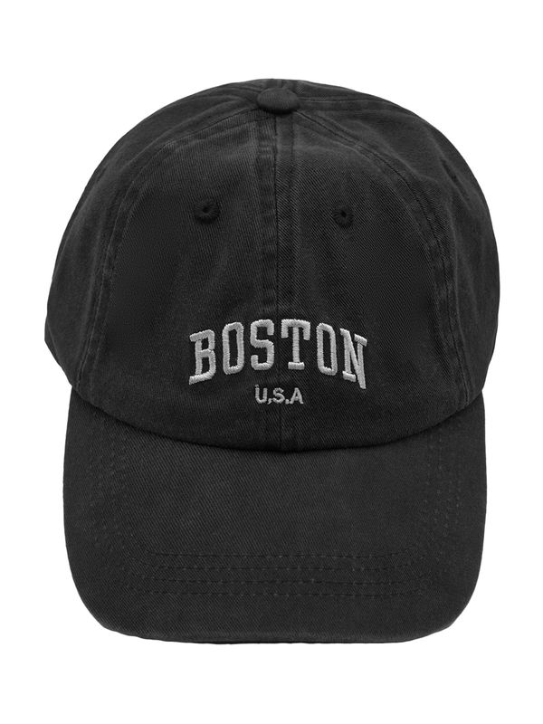 Pull&Bear Pull&Bear Шапка с козирка 'BOSTON'  сиво / черно