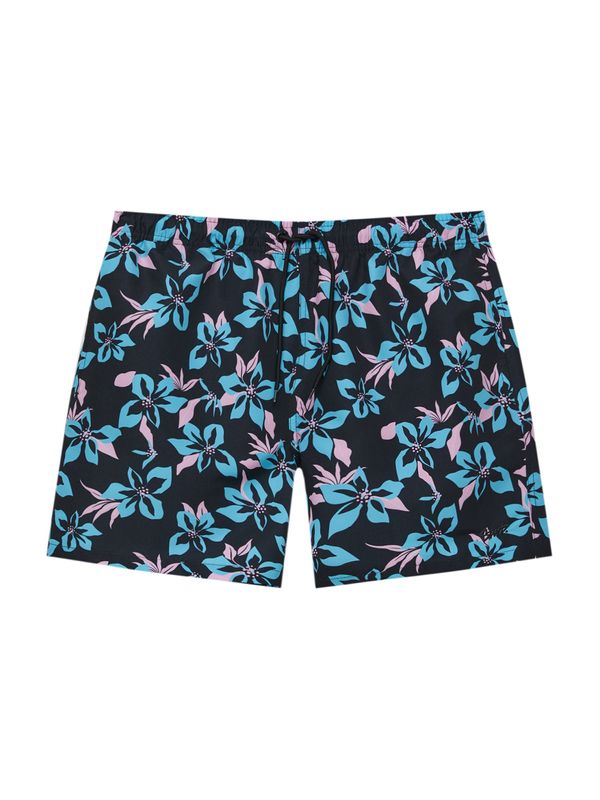 Pull&Bear Pull&Bear Шорти за плуване  нейви синьо / циан / пепел от рози / бяло