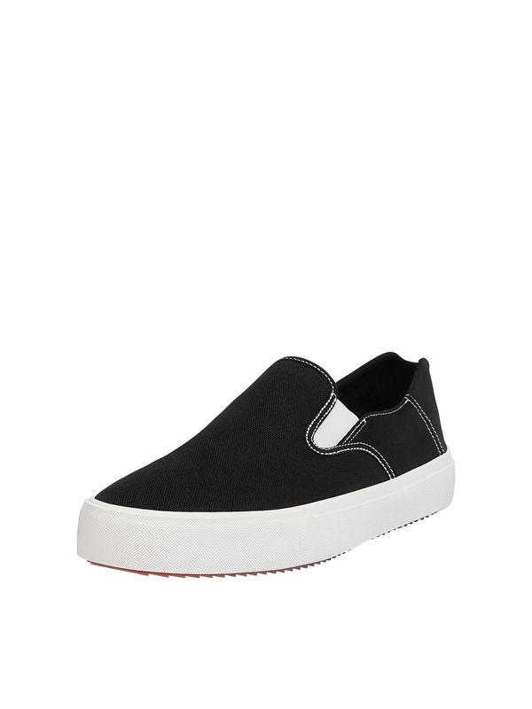 Pull&Bear Pull&Bear Спортни обувки Slip On  черно / мръсно бяло