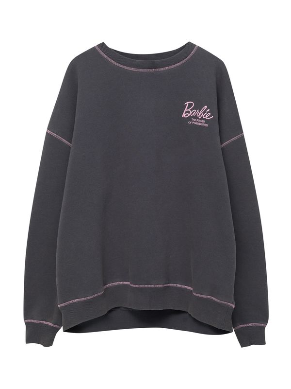 Pull&Bear Pull&Bear Суичър  антрацитно черно / бледорозово