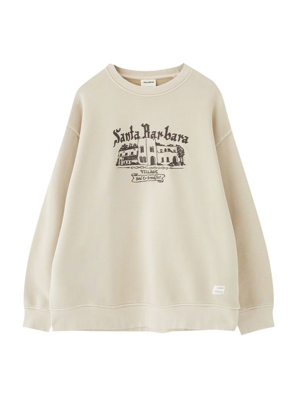 Pull&Bear Pull&Bear Суичър  бежово / антрацитно черно