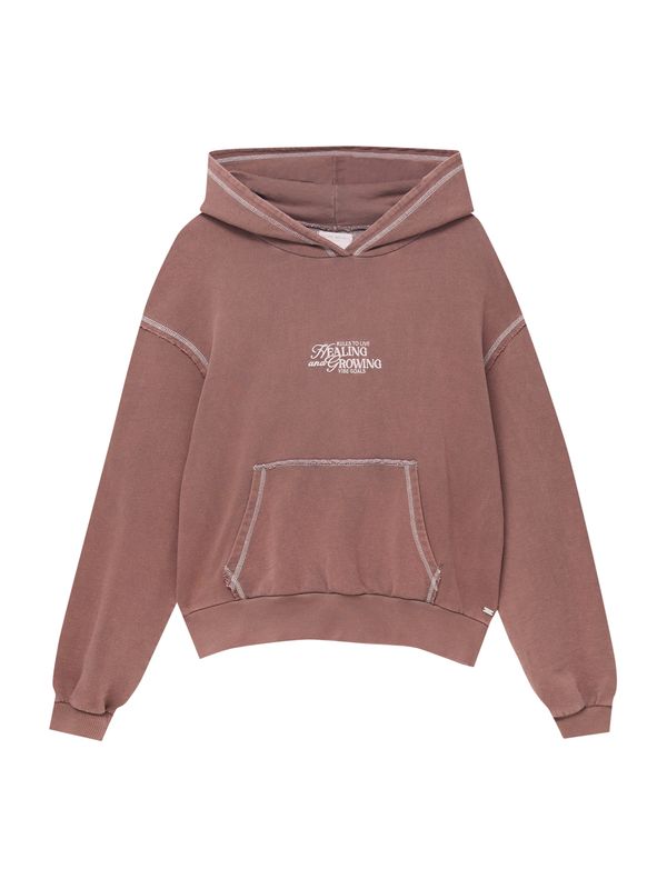 Pull&Bear Pull&Bear Суичър  бледоморав / бяло