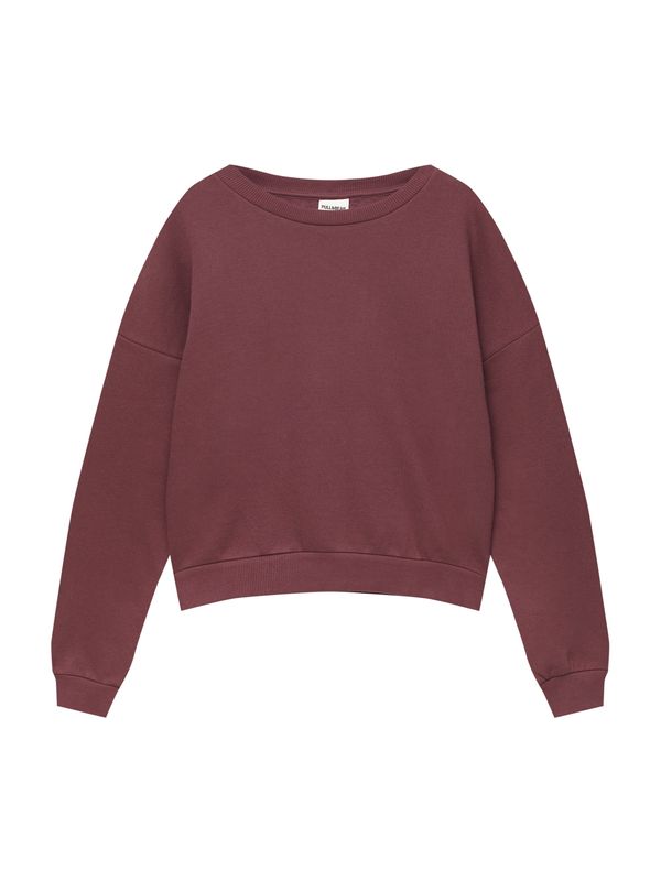 Pull&Bear Pull&Bear Суичър  бургундово червено