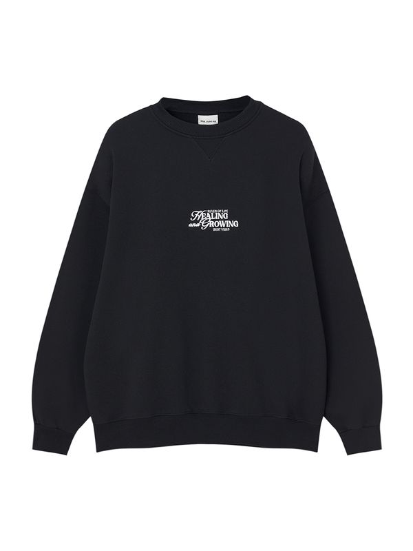 Pull&Bear Pull&Bear Суичър  черно / бяло