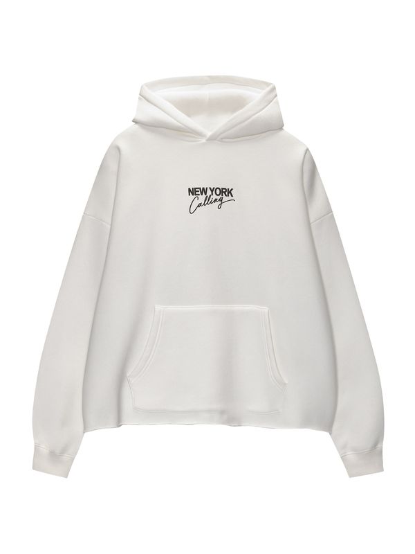 Pull&Bear Pull&Bear Суичър  черно / бяло