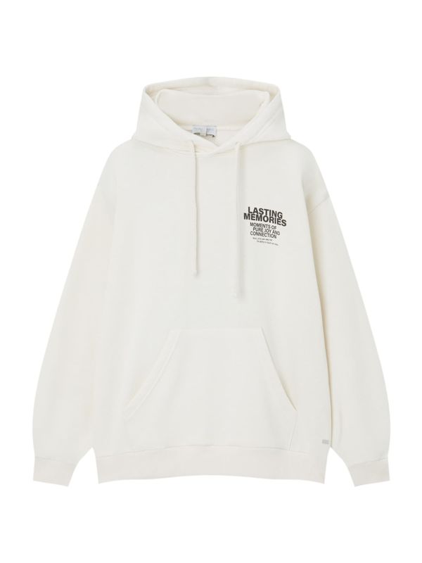 Pull&Bear Pull&Bear Суичър  черно / бяло