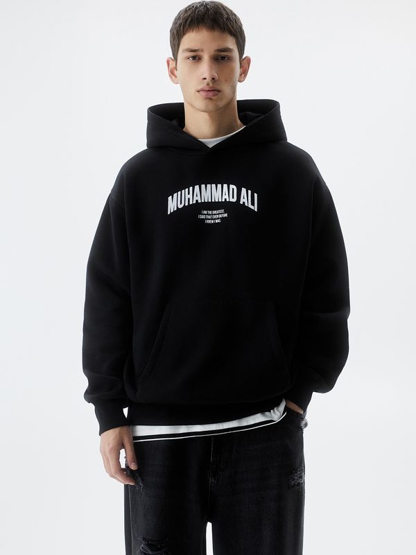 Pull&Bear Pull&Bear Суичър  черно / бяло