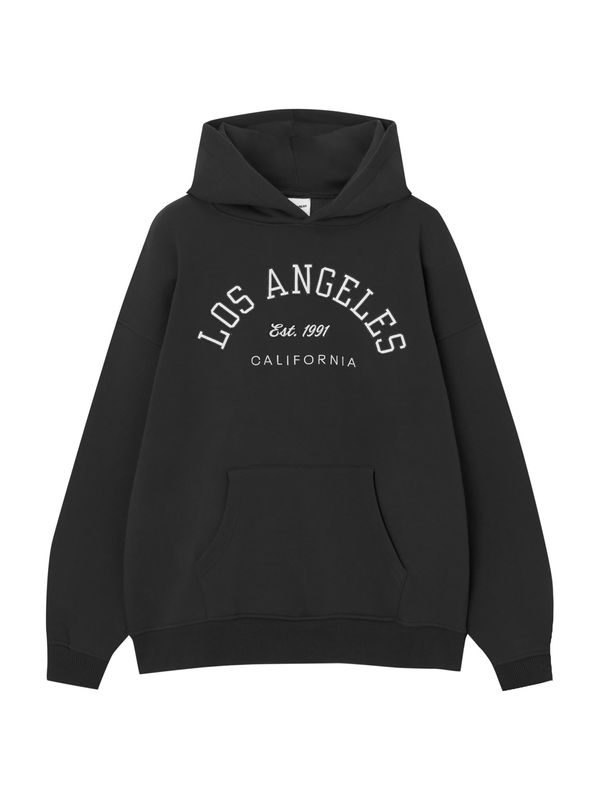 Pull&Bear Pull&Bear Суичър  черно / мръсно бяло