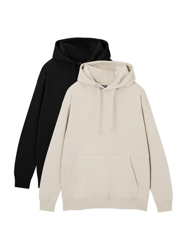 Pull&Bear Pull&Bear Суичър  екрю / черно