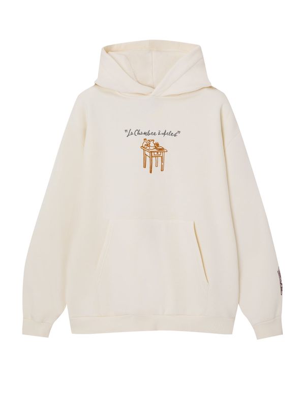 Pull&Bear Pull&Bear Суичър  екрю / кафяво / черно