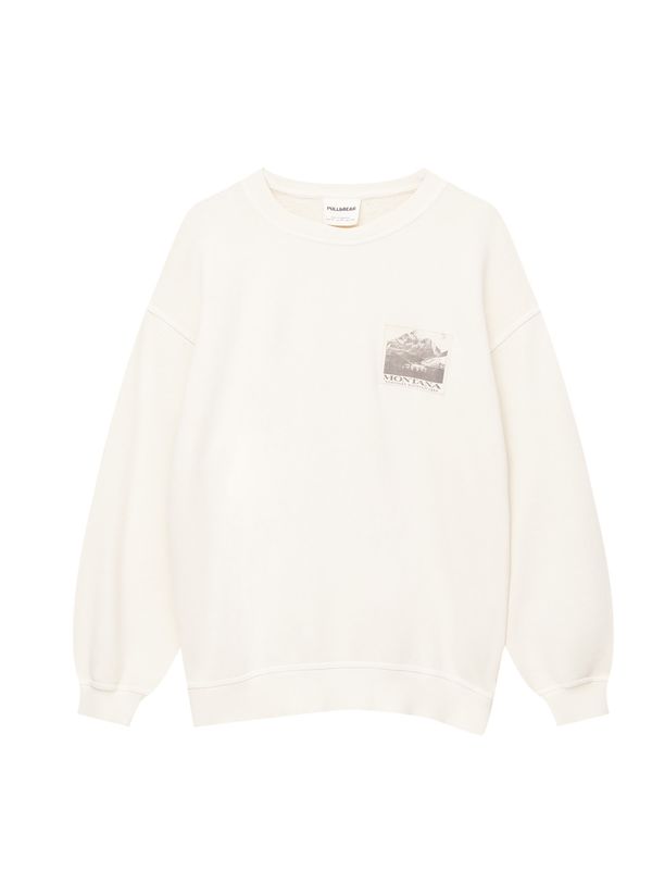 Pull&Bear Pull&Bear Суичър  екрю / сиво-кафяво