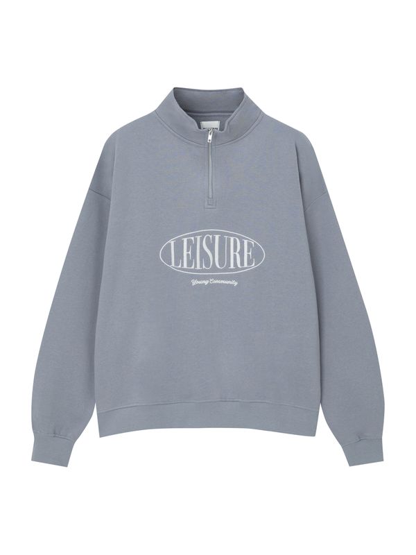 Pull&Bear Pull&Bear Суичър  гълъбово синьо / бяло