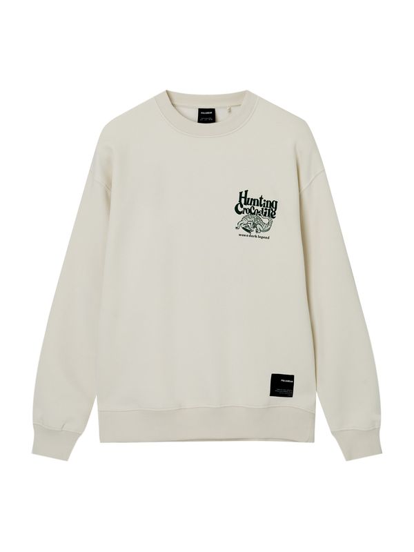 Pull&Bear Pull&Bear Суичър  мента / тъмнозелено / мръсно бяло