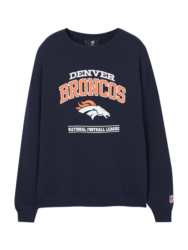 Pull&Bear Pull&Bear Суичър  нощно синьо / оранжево / червено / мръсно бяло