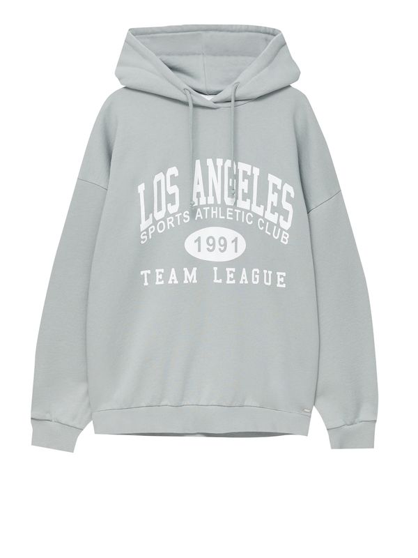 Pull&Bear Pull&Bear Суичър  пастелно зелено / бяло