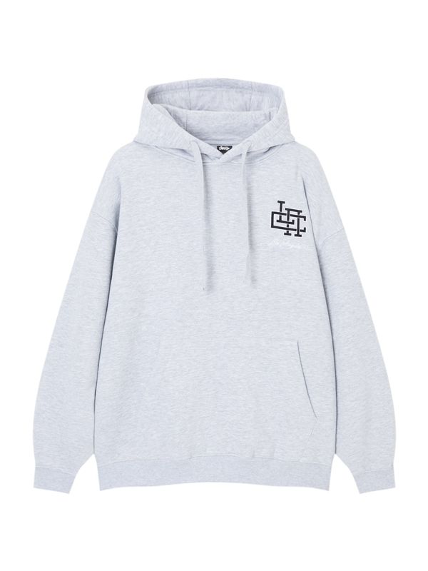 Pull&Bear Pull&Bear Суичър  сив меланж / черно / бяло