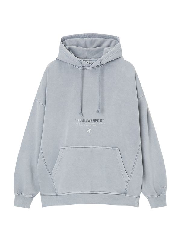 Pull&Bear Pull&Bear Суичър  сиво / антрацитно черно / бяло