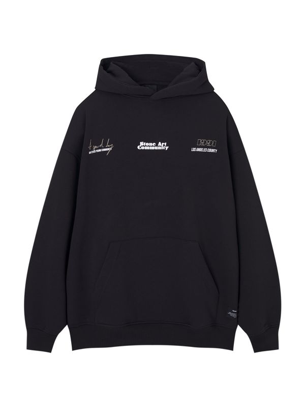 Pull&Bear Pull&Bear Суичър  сиво / черно / бяло