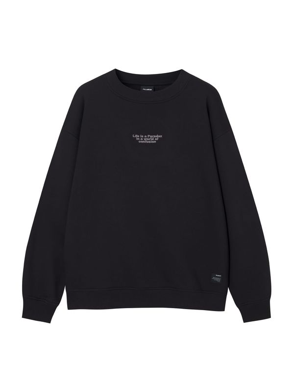 Pull&Bear Pull&Bear Суичър  сиво / черно / бяло