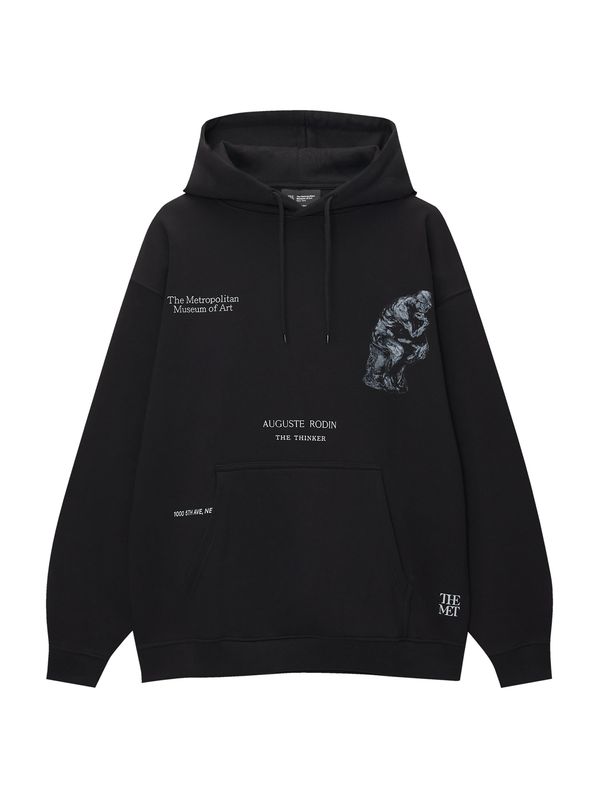 Pull&Bear Pull&Bear Суичър  сиво / черно / бяло