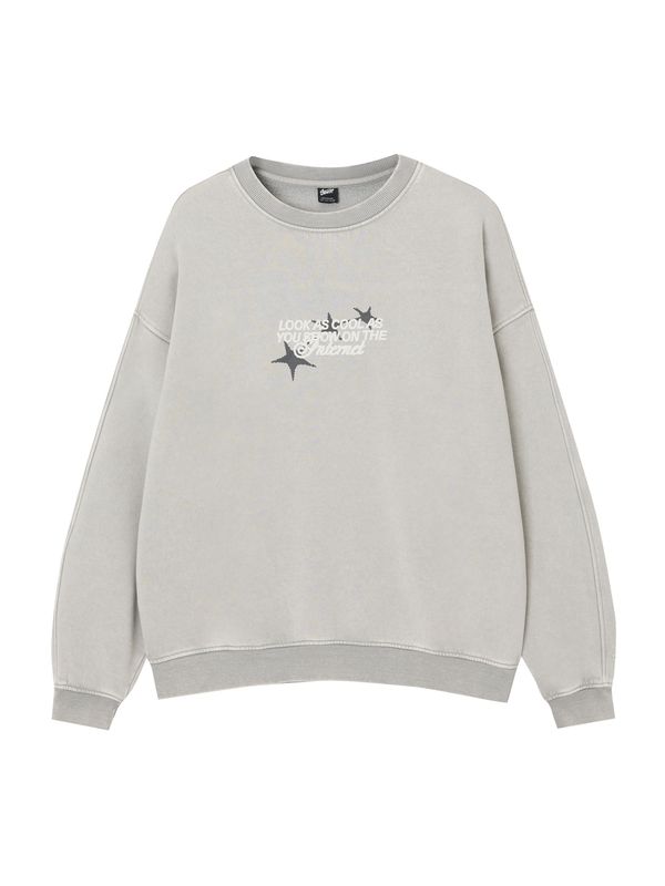 Pull&Bear Pull&Bear Суичър  сиво / черно / бяло