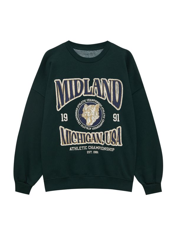 Pull&Bear Pull&Bear Суичър  светлобежово / нейви синьо / смарагдово зелено / бяло