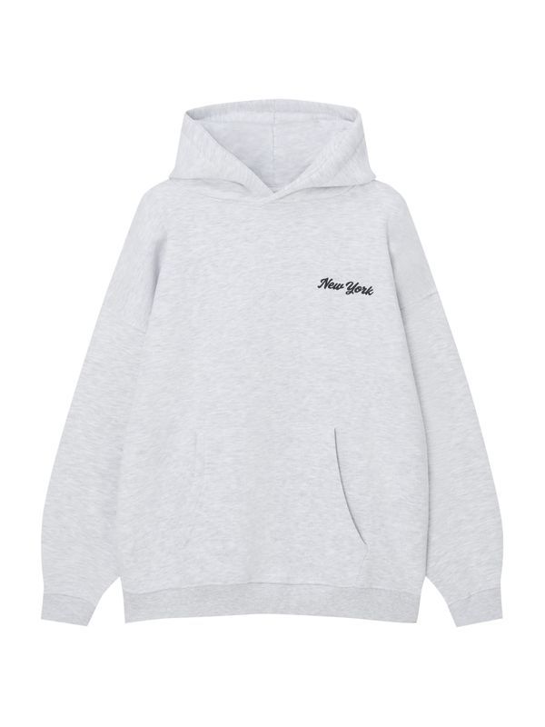 Pull&Bear Pull&Bear Суичър  светлосиво / черно