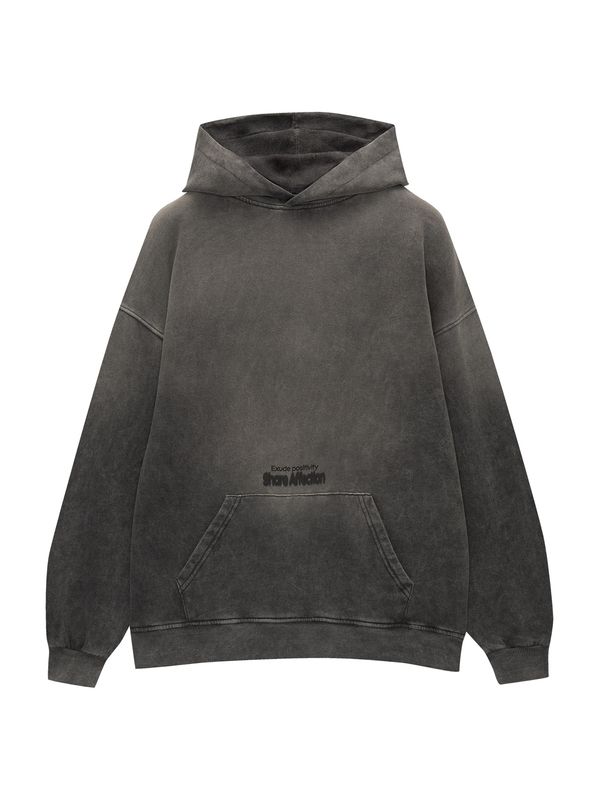 Pull&Bear Pull&Bear Суичър  таупе сиво / черно