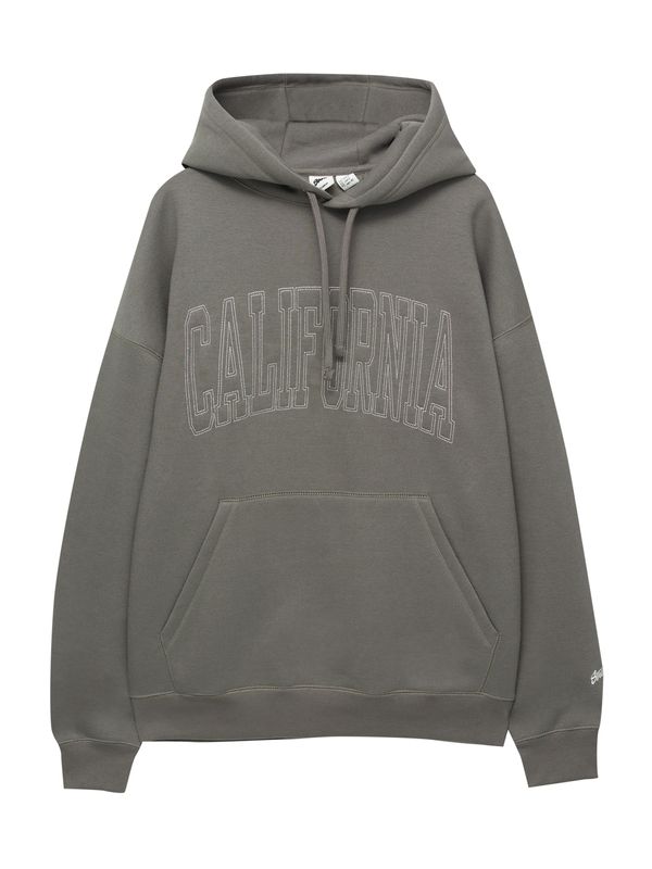 Pull&Bear Pull&Bear Суичър  умбра / бяло