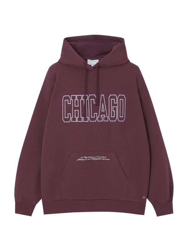 Pull&Bear Pull&Bear Суичър  винено червено / бяло