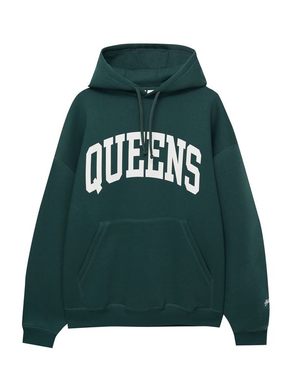 Pull&Bear Pull&Bear Суичър  зелено / бяло