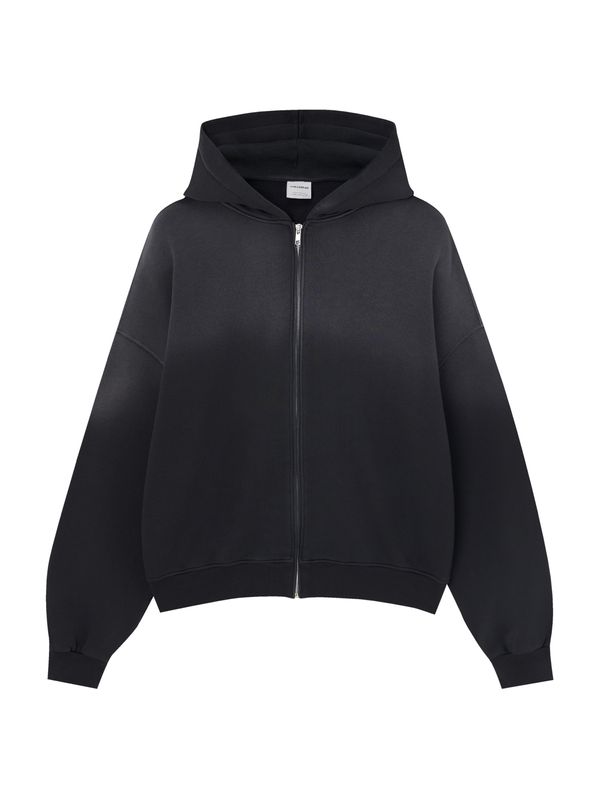 Pull&Bear Pull&Bear Суичъри с качулка  антрацитно черно / черно