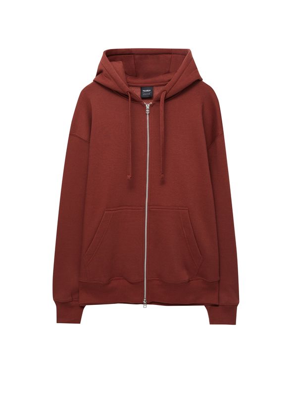 Pull&Bear Pull&Bear Суичъри с качулка  бургундово червено