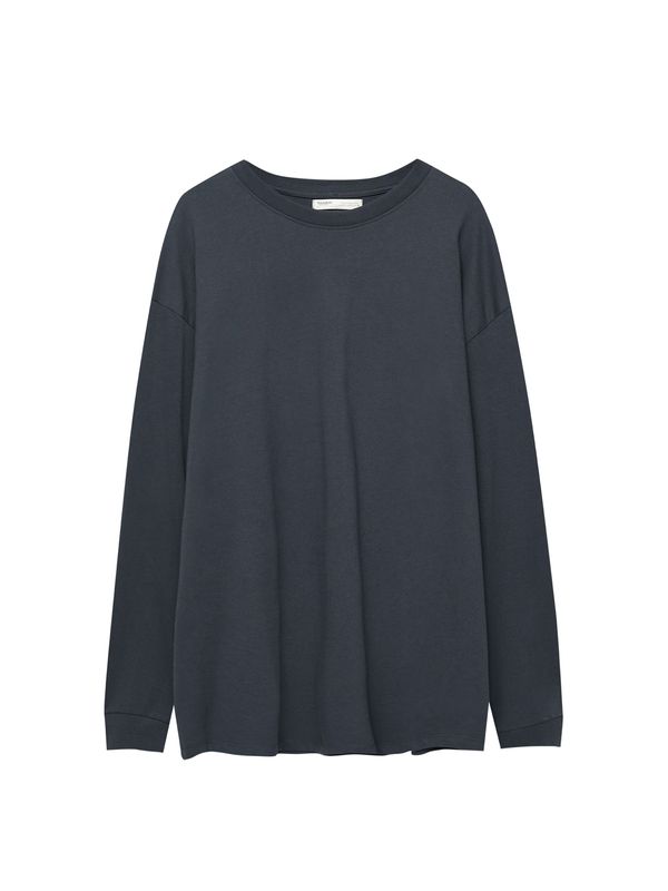 Pull&Bear Pull&Bear Тениска  антрацитно черно