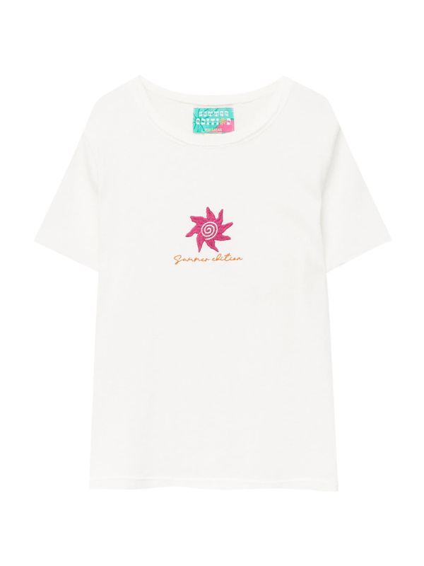 Pull&Bear Pull&Bear Тениска  бежово / карамел / розово