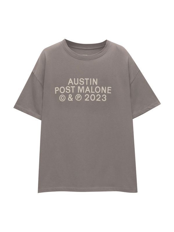 Pull&Bear Pull&Bear Тениска  бежово / сиво / черно