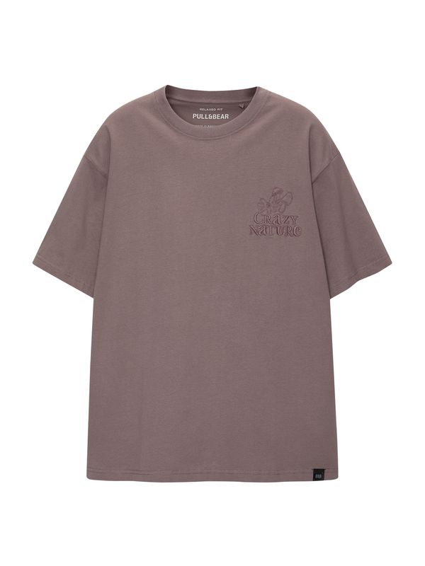 Pull&Bear Pull&Bear Тениска  бургундово червено