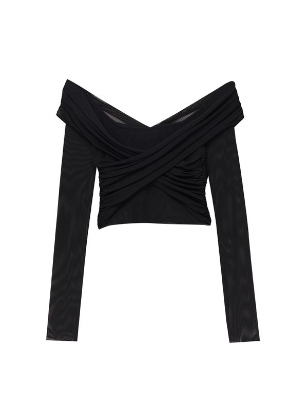 Pull&Bear Pull&Bear Тениска  черно