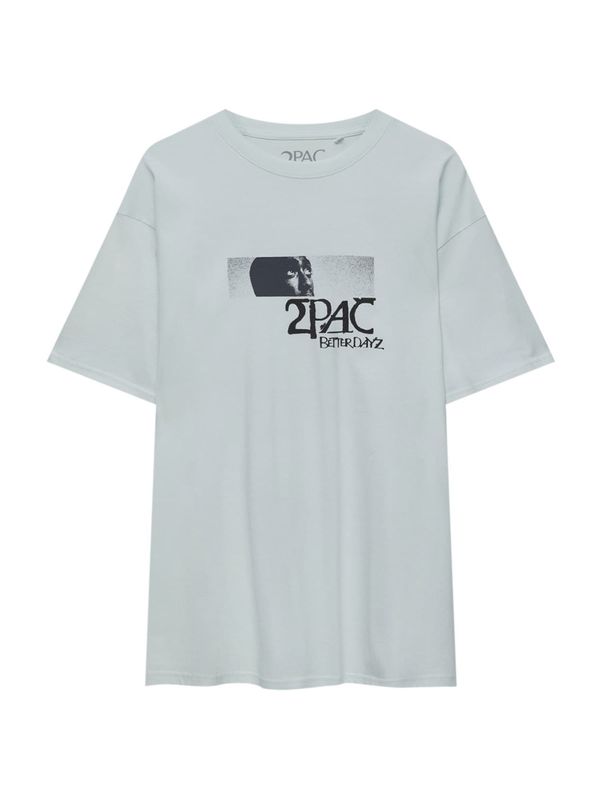 Pull&Bear Pull&Bear Тениска  черно / бяло