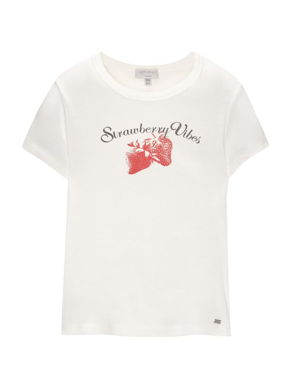 Pull&Bear Pull&Bear Тениска  червено / черно / бяло