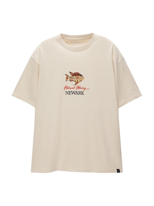 Pull&Bear Pull&Bear Тениска  цвят "пясък" / оранжево / тъмночервено / черно