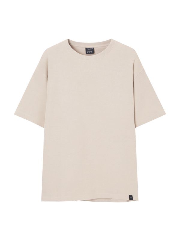 Pull&Bear Pull&Bear Тениска  екрю / черно