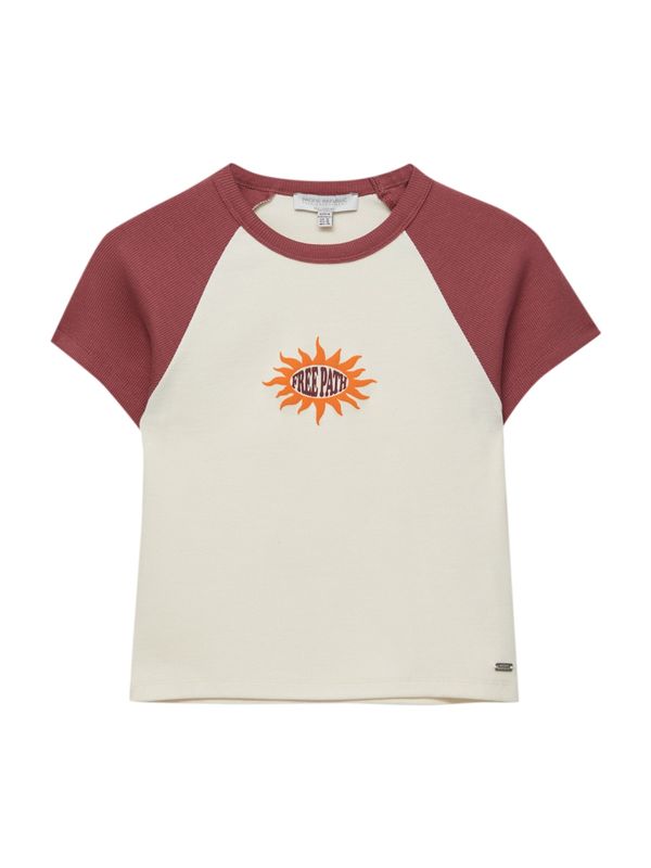 Pull&Bear Pull&Bear Тениска  екрю / ръждиво кафяво / оранжево