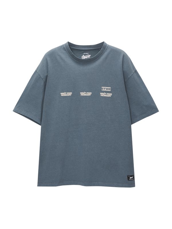 Pull&Bear Pull&Bear Тениска  опал / мръсно бяло